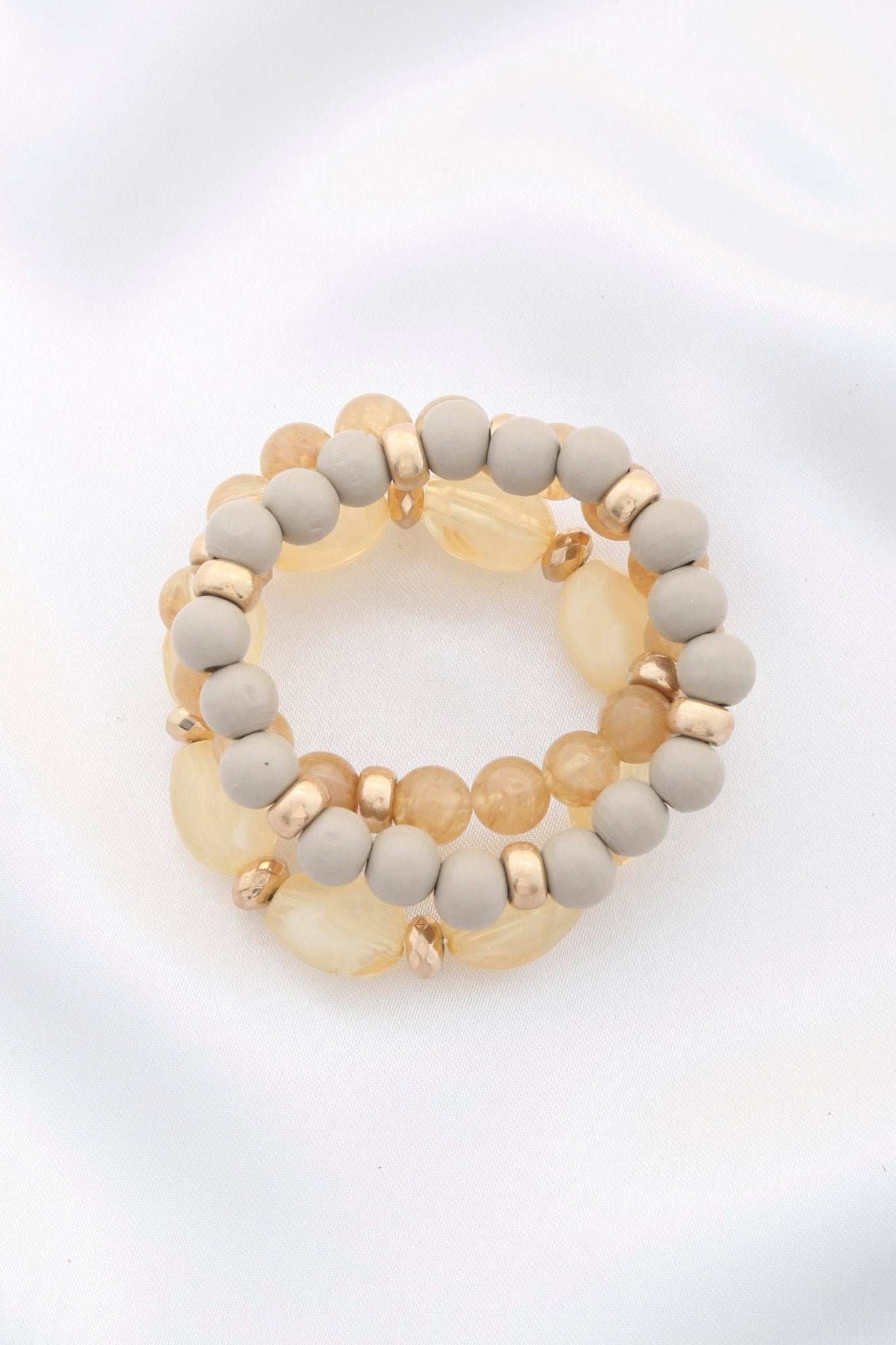 Semi Precious Stone Wood Bead Bracelet Set - Premium  from ZLA - Just $15.50! Shop now at ZLA