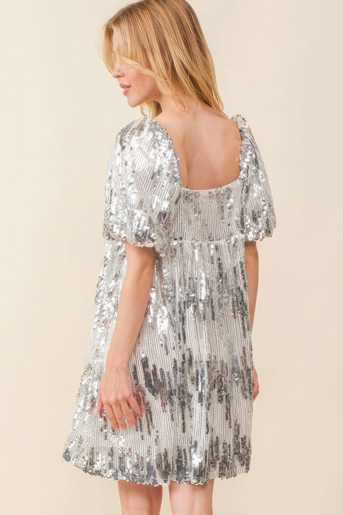 Sequin Babydoll Mini Dress - Premium  from ZLA - Just $77.50! Shop now at ZLA