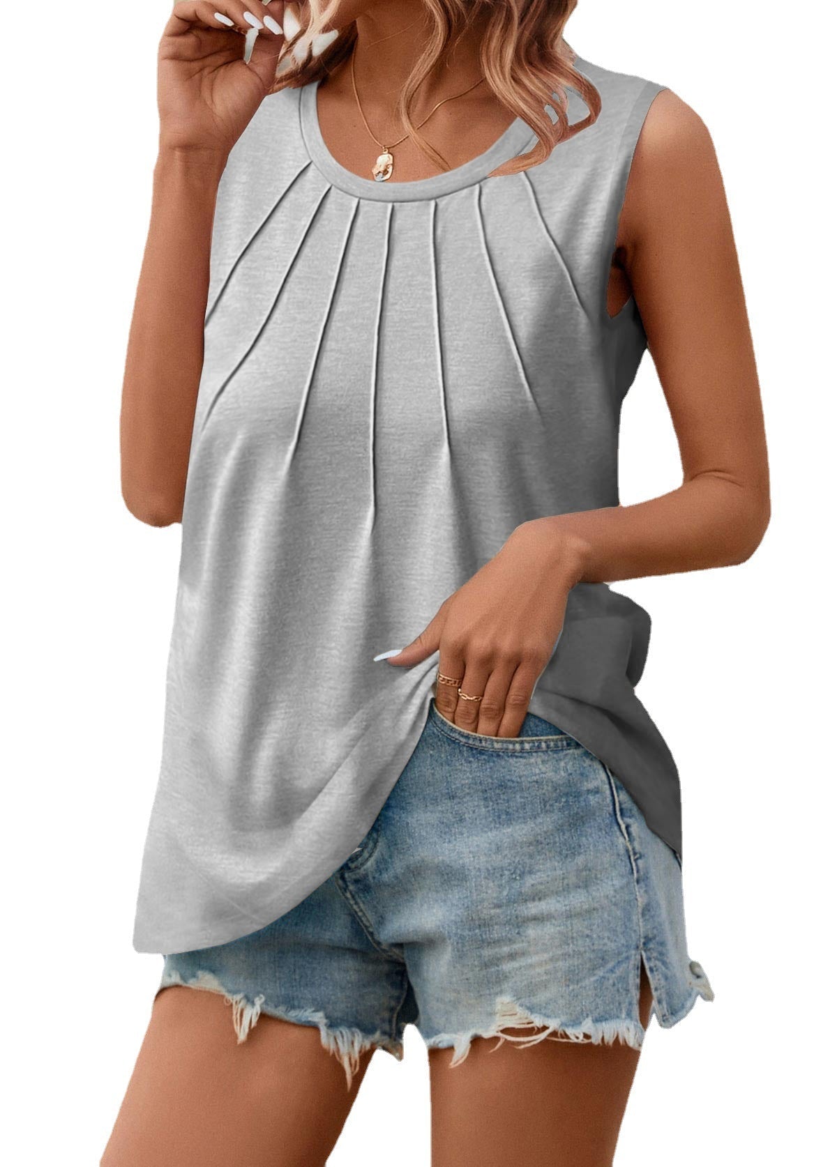 Sleeveless tank top casual - Premium Tops & Blouses from Silver Sam - Just $17.82! Shop now at ZLA