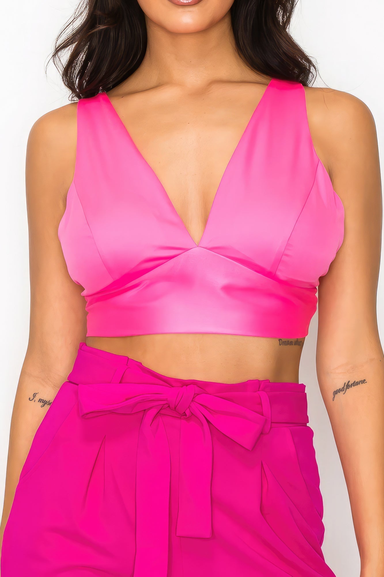 Smock V-neck Satin Bra Top - Premium  from ZLA - Just $11! Shop now at ZLA