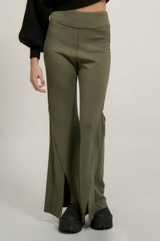 Solid Raw Edge Expose Seam Flare Pants - Premium  from ZLA - Just $75! Shop now at ZLA