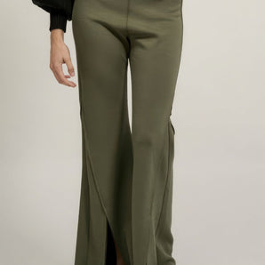 Solid Raw Edge Expose Seam Flare Pants - Premium  from ZLA - Just $75! Shop now at ZLA