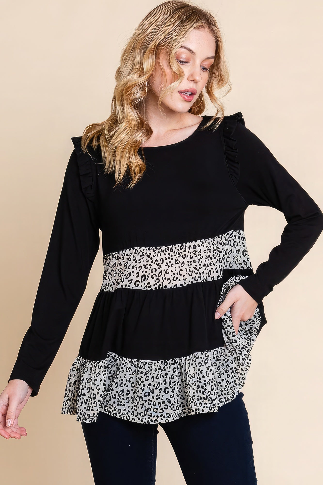 Solid Tiered Fashion Top - Premium  from ZLA - Just $44! Shop now at ZLA
