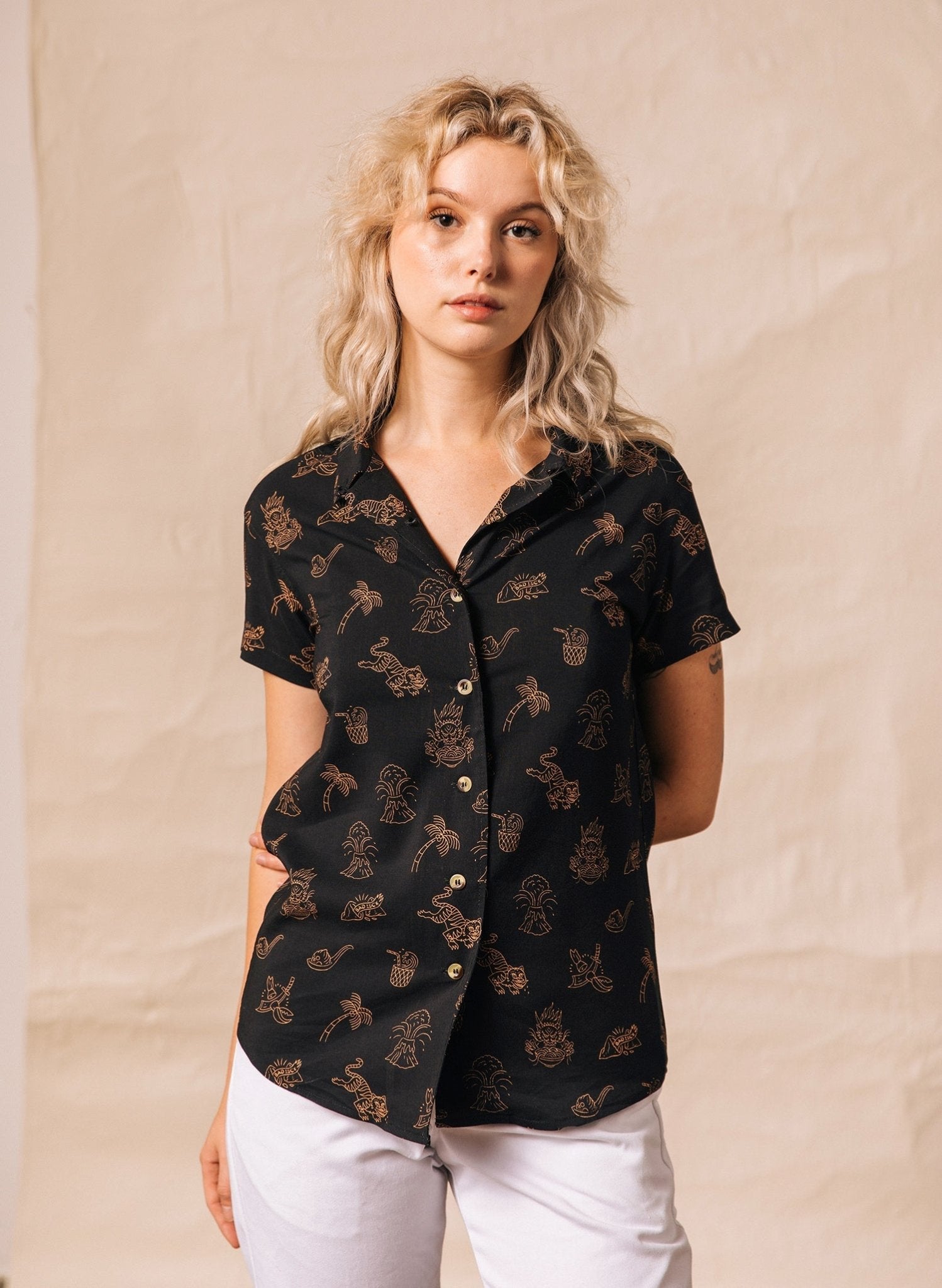 Spicy Noods Women's Button-Up Top - Premium  from Pyknic - Just $48! Shop now at ZLA