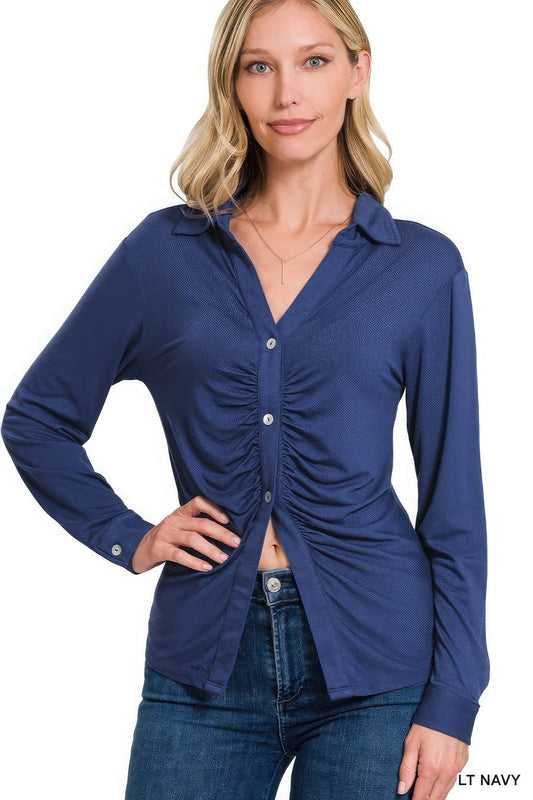 Stretchy Ruched Shirt - Premium  from ZLA - Just $11! Shop now at ZLA