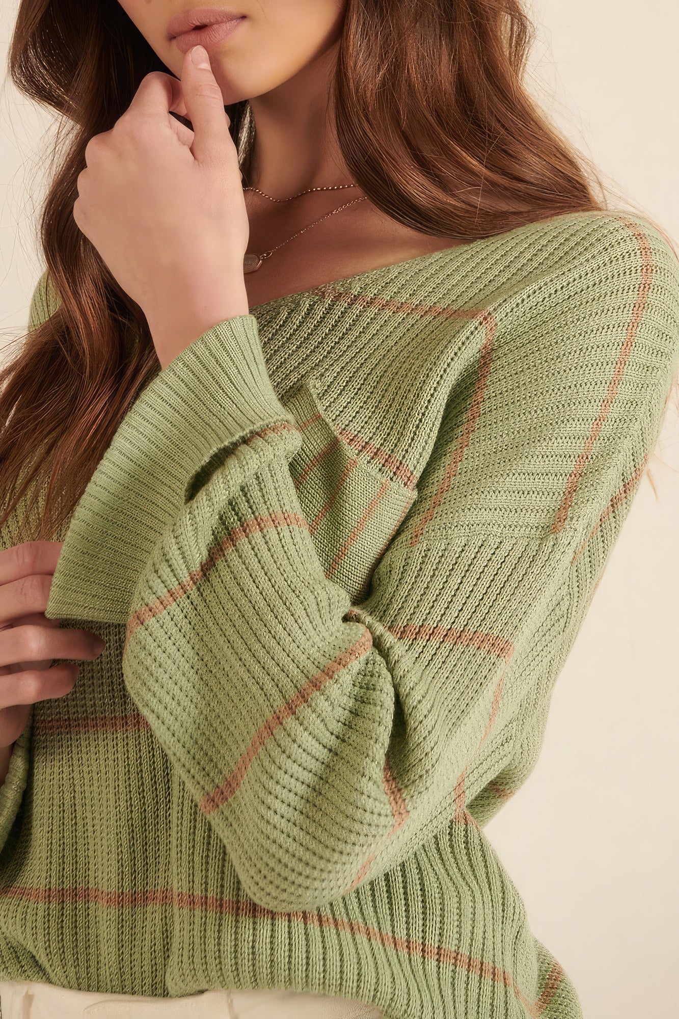 Striped Rib-knit Oversized Pocket Sweater - Premium  from ZLA - Just $28! Shop now at ZLA