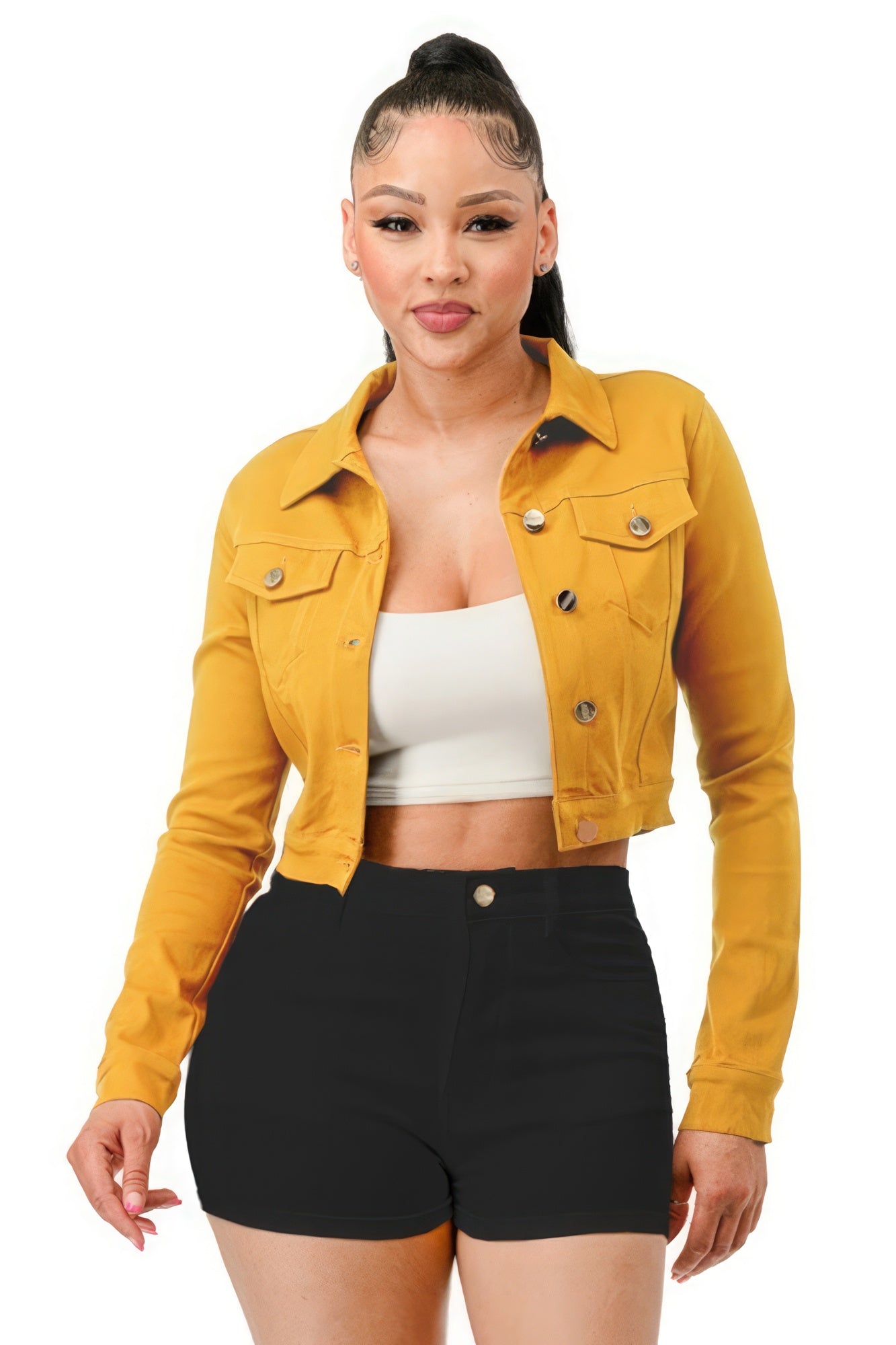 Super Stretchy Cropped Jacket - Premium  from ZLA - Just $55! Shop now at ZLA