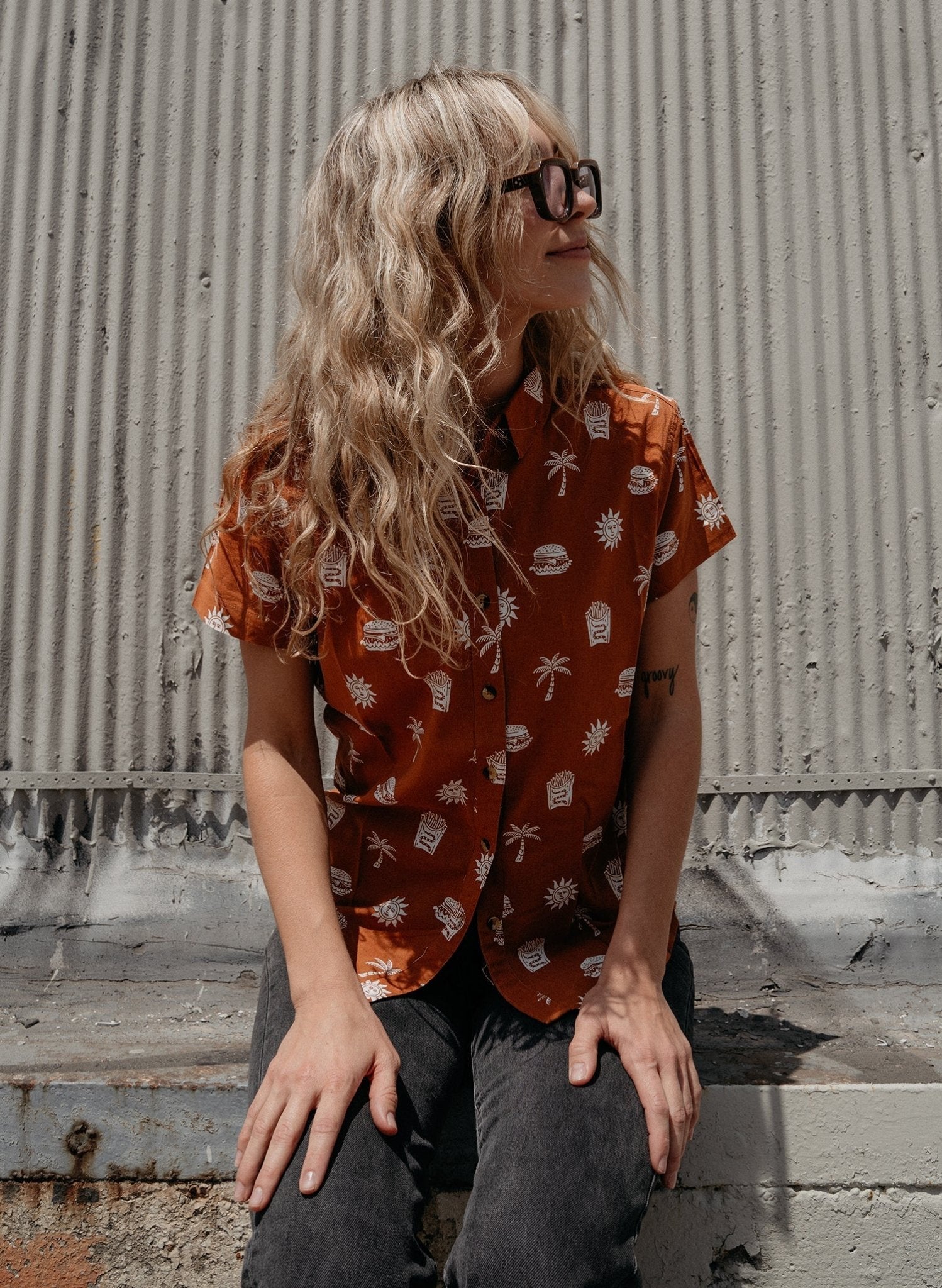 Take It Greasy Women's Button-Up Top - Premium  from Pyknic - Just $48! Shop now at ZLA