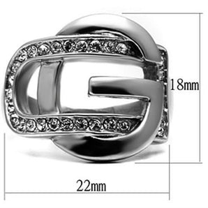 TK634 - High polished (no plating) Stainless Steel Ring with Top Grade - ZLA