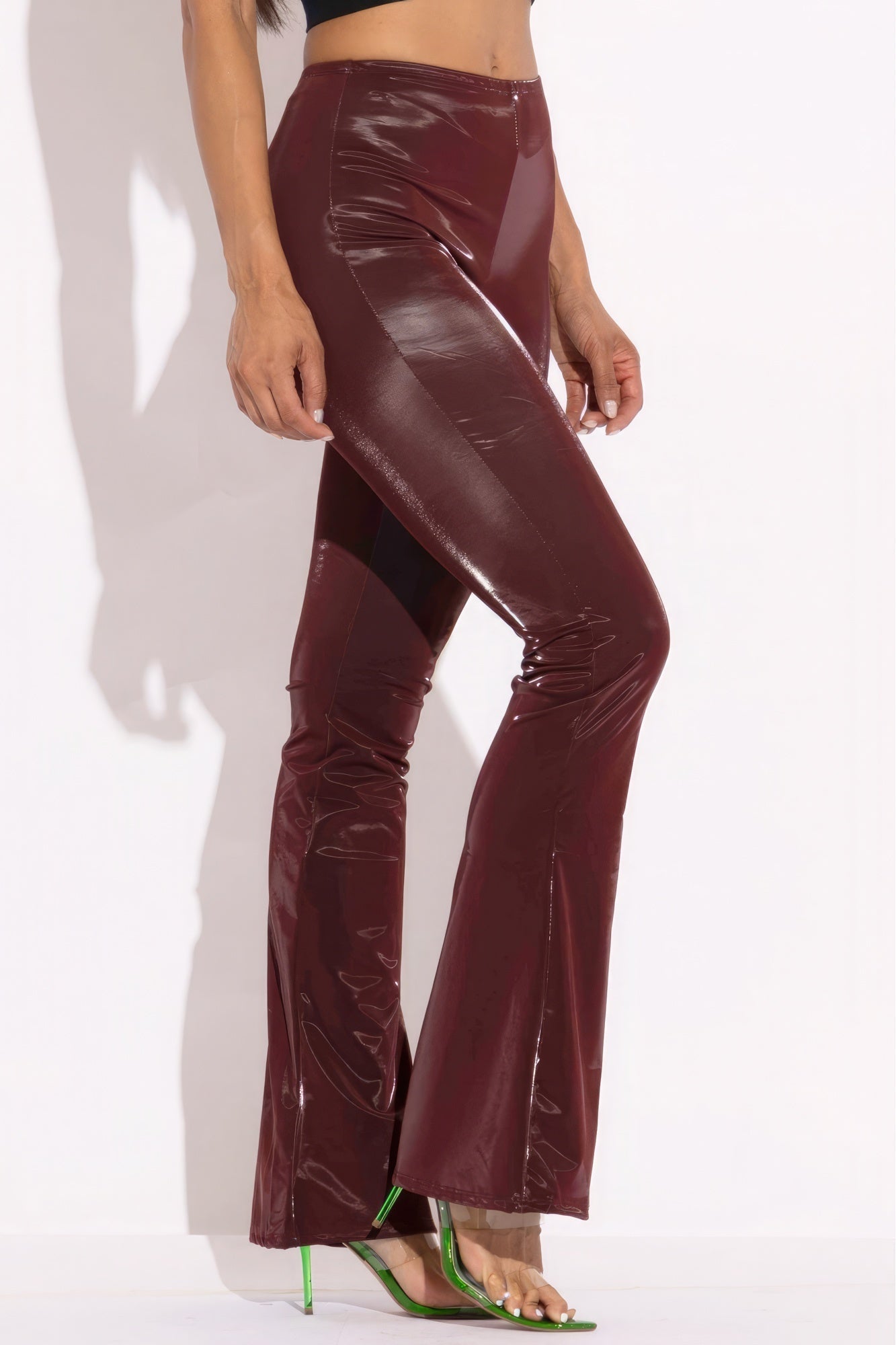 Velvet Pu Flared Pants - Premium  from ZLA - Just $34! Shop now at ZLA