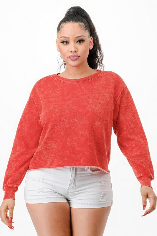 Washed French Terry Cropped Sweatshirts - Premium  from ZLA - Just $42.50! Shop now at ZLA