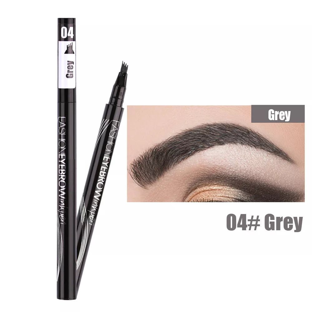 Waterproof Natural Eyebrow Pen Four-claw Eye Brow Tint Makeup three Colors Eyebrow Pencil Brown Black Grey Brush Cosmetics - Premium  from ZLA - Just $6.12! Shop now at ZLA