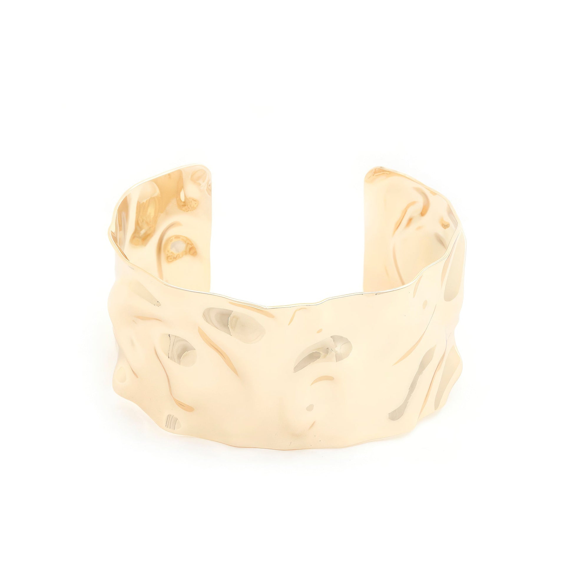 Wide Hammered Metal Cuff Bracelet - Premium  from ZLA - Just $18.50! Shop now at ZLA