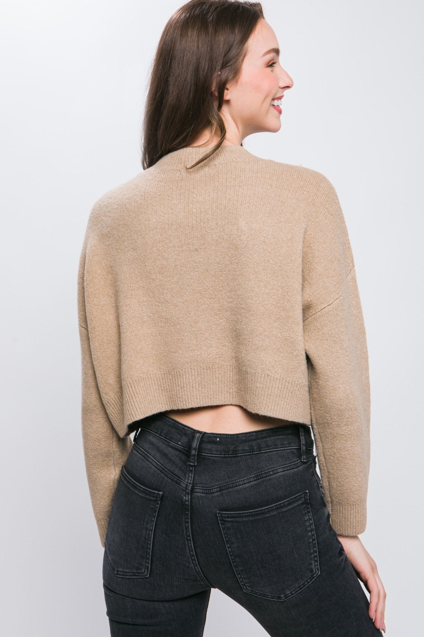 Wool Blend Cropped Sweater Top - Premium  from ZLA - Just $27.50! Shop now at ZLA