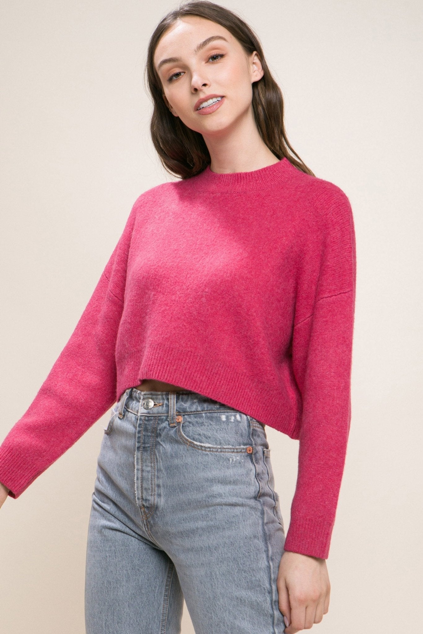 Wool Blend Cropped Sweater Top - Premium  from ZLA - Just $27.50! Shop now at ZLA