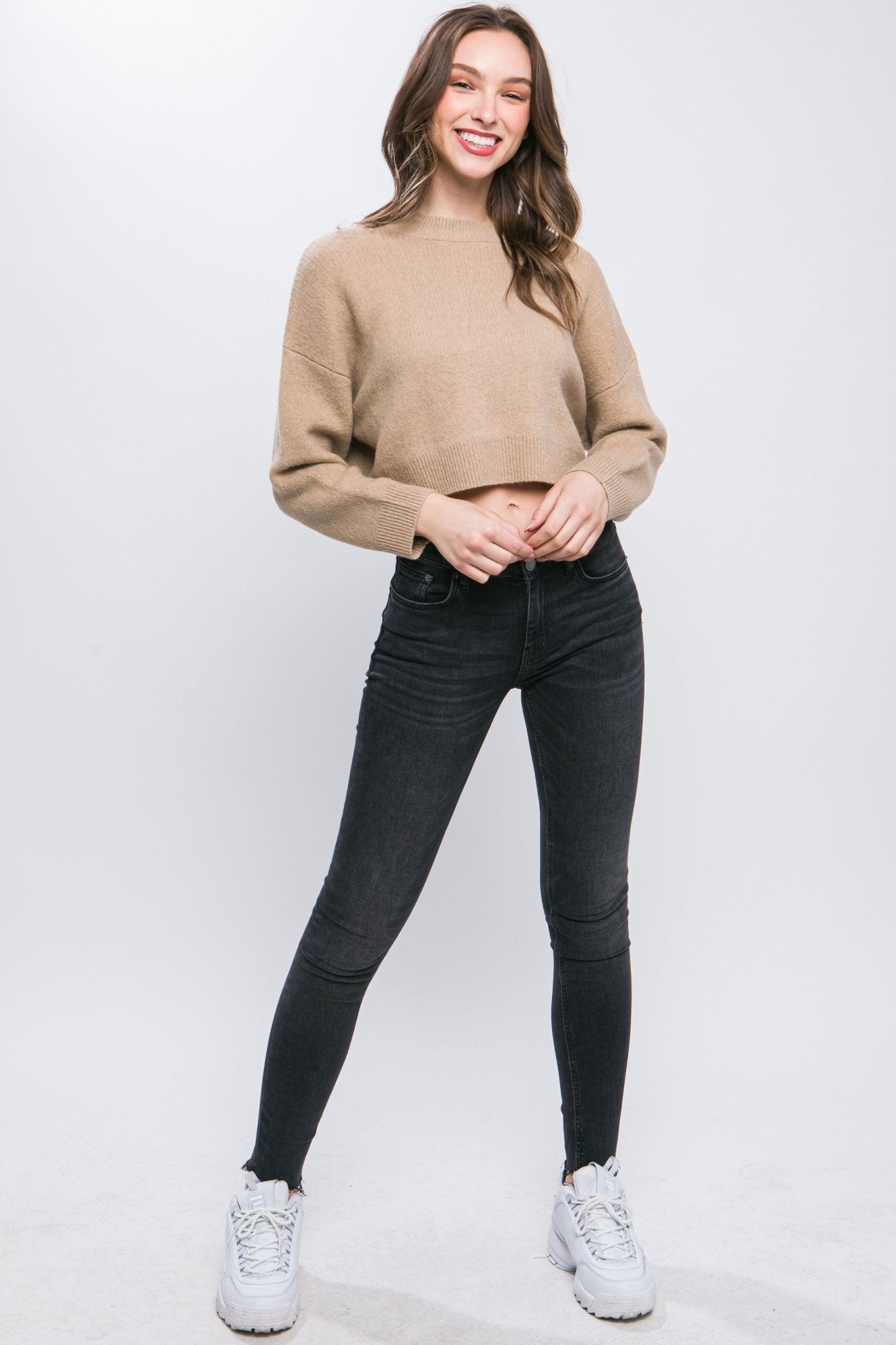 Wool Blend Cropped Sweater Top - Premium  from ZLA - Just $27.50! Shop now at ZLA