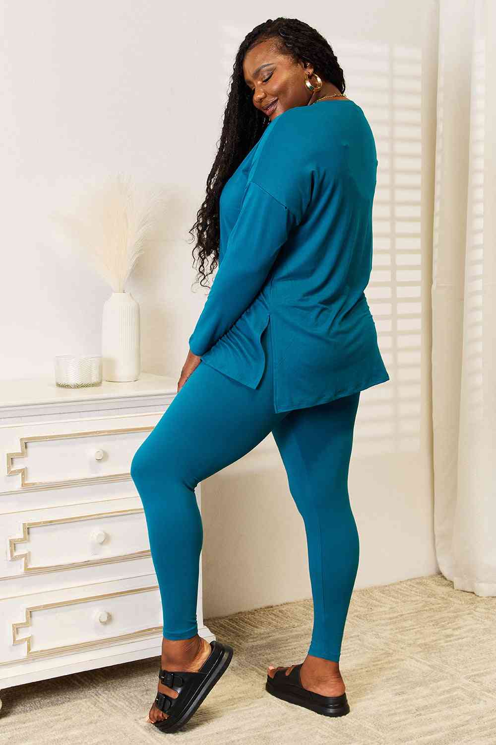 Zenana Lazy Days Full Size Long Sleeve Top and Leggings Set - Premium  from Trendsi - Just $31! Shop now at ZLA
